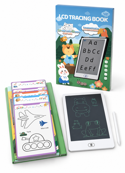 8.5” LCD Writing & Tracing Tablet for Kids – Reusable Learning Board with 20 Copy Cards