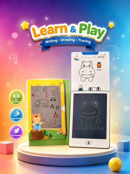 8.5” LCD Writing & Tracing Tablet for Kids – Reusable Learning Board with 20 Copy Cards
